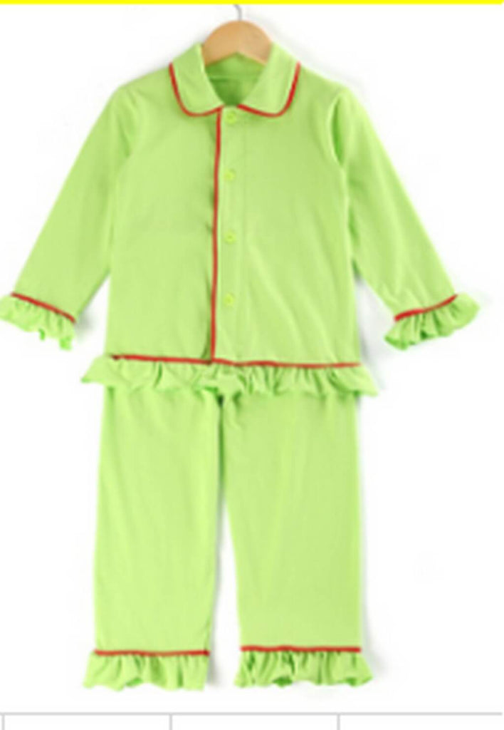 Kids Customized Ruffled Sleeves Pajamas Set - Bridesmaid's World