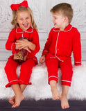 Kids Personalized Button Down Christmas Pajamas Set - Bridesmaid's World