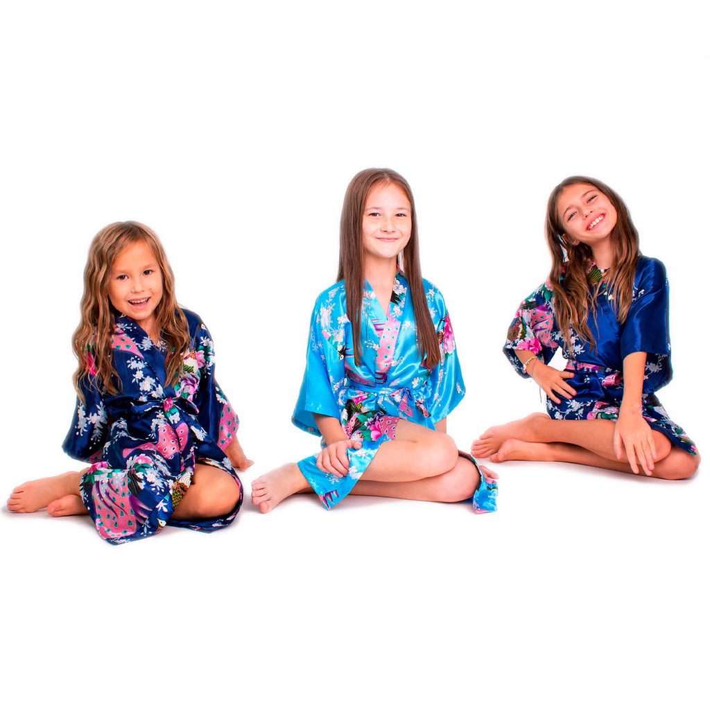 Kids Floral Peacock Robe