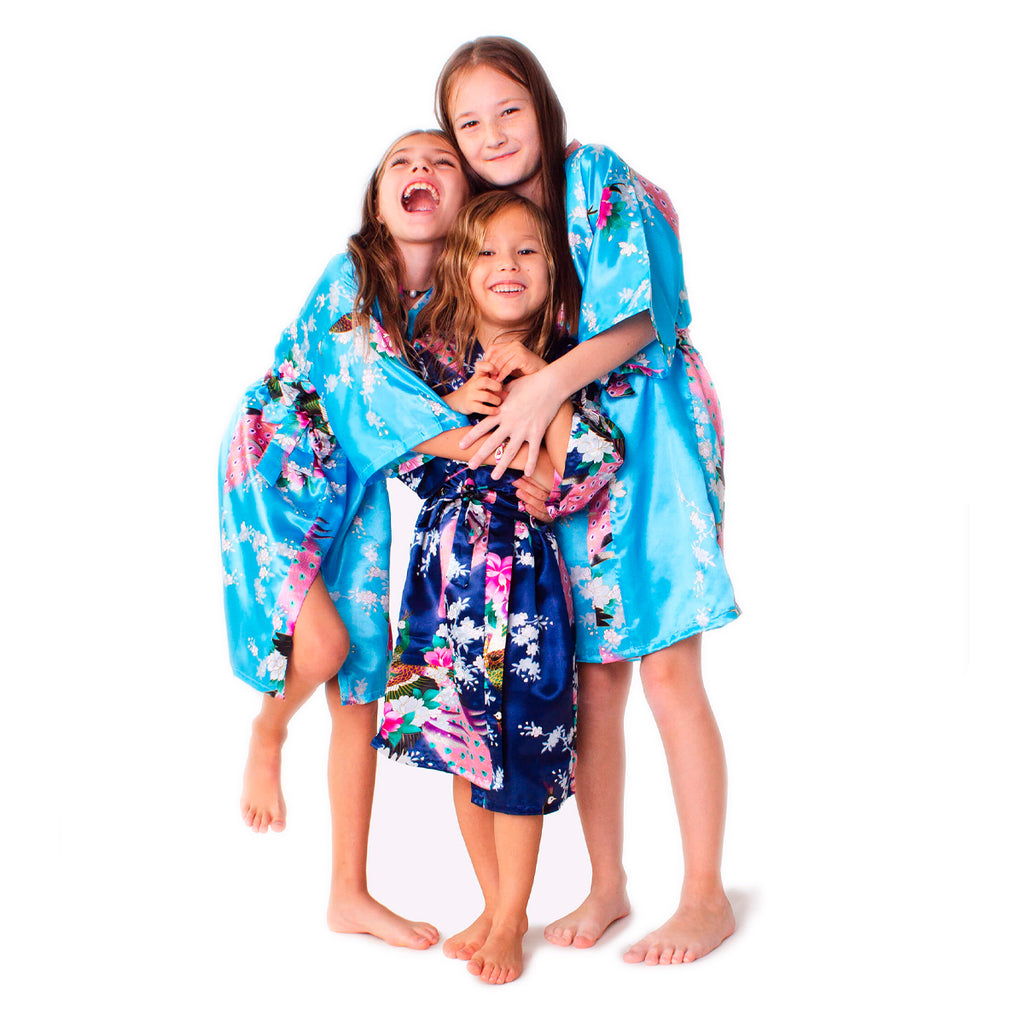 Kids Floral Peacock Robe