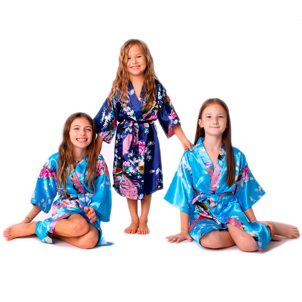 Kids Floral Peacock Robe