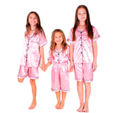 Kids Satin Pajamas set Shorts+Short sleeves Top