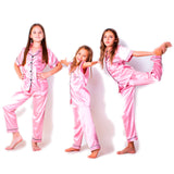 Kids Satin Pajamas set Short Sleeves + Long Pants