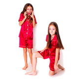 Kids Satin Pajamas set Shorts+Short sleeves Top