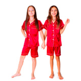 Kids Satin Pajamas set Shorts+Short sleeves Top