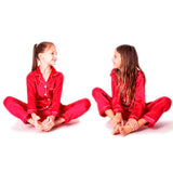 Kids Satin Pajamas set Long Pants +Long sleeves