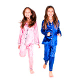 Kids Satin Pajamas set Long Pants +Long sleeves