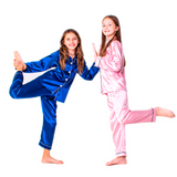 Kids Satin Pajamas set Long Pants +Long sleeves