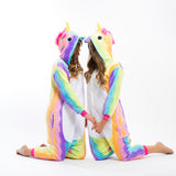 Rainbow Unicorn Hooded Union Suit Pajamas - Bridesmaid's World