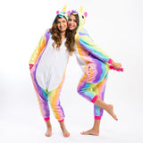 Rainbow Unicorn Hooded Union Suit Pajamas - Bridesmaid's World