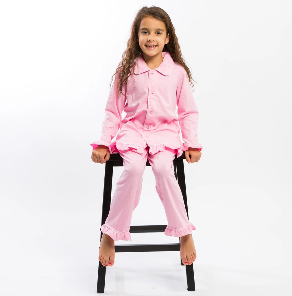 Kids Customized Ruffled Sleeves Pajamas Set - Bridesmaid's World