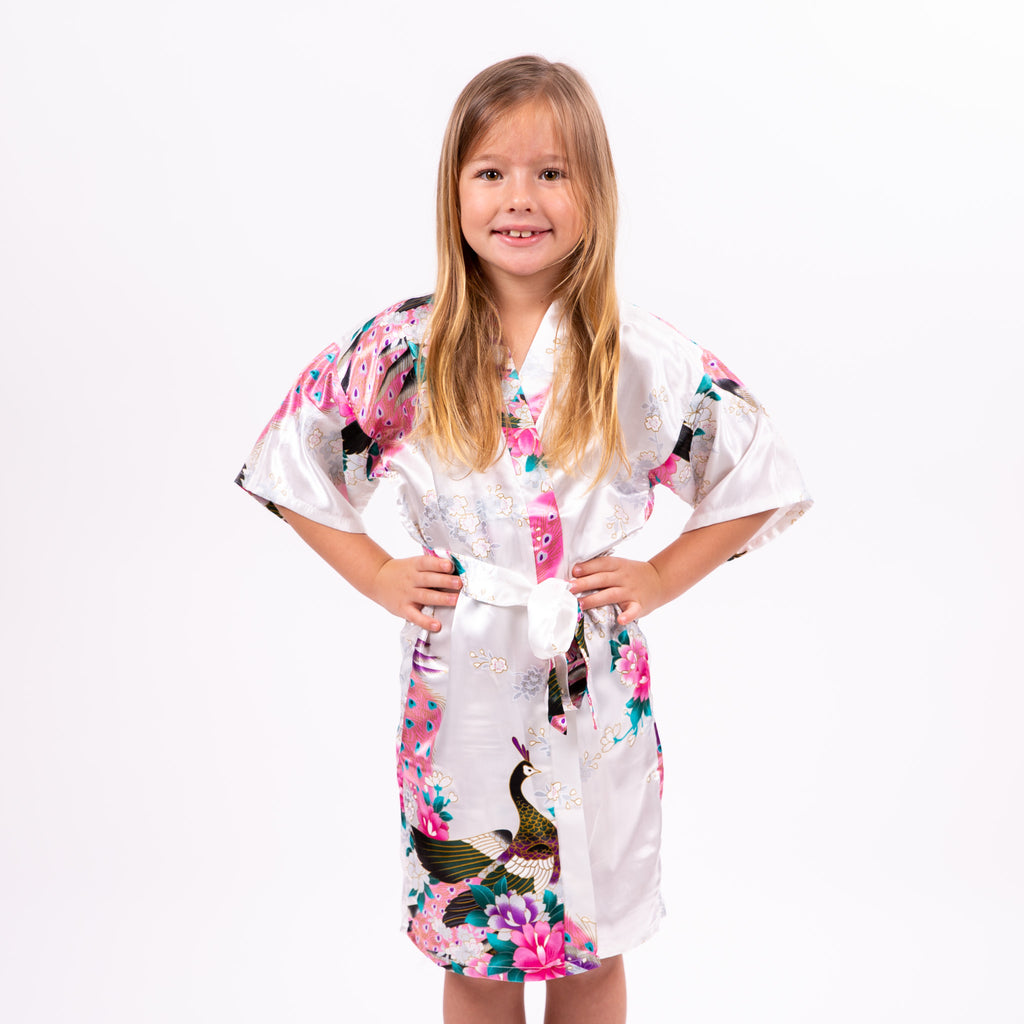 Kids Floral Peacock Robe