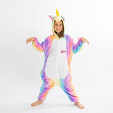Rainbow Unicorn Hooded Union Suit Pajamas - Bridesmaid's World