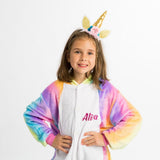 Rainbow Unicorn Hooded Union Suit Pajamas - Bridesmaid's World