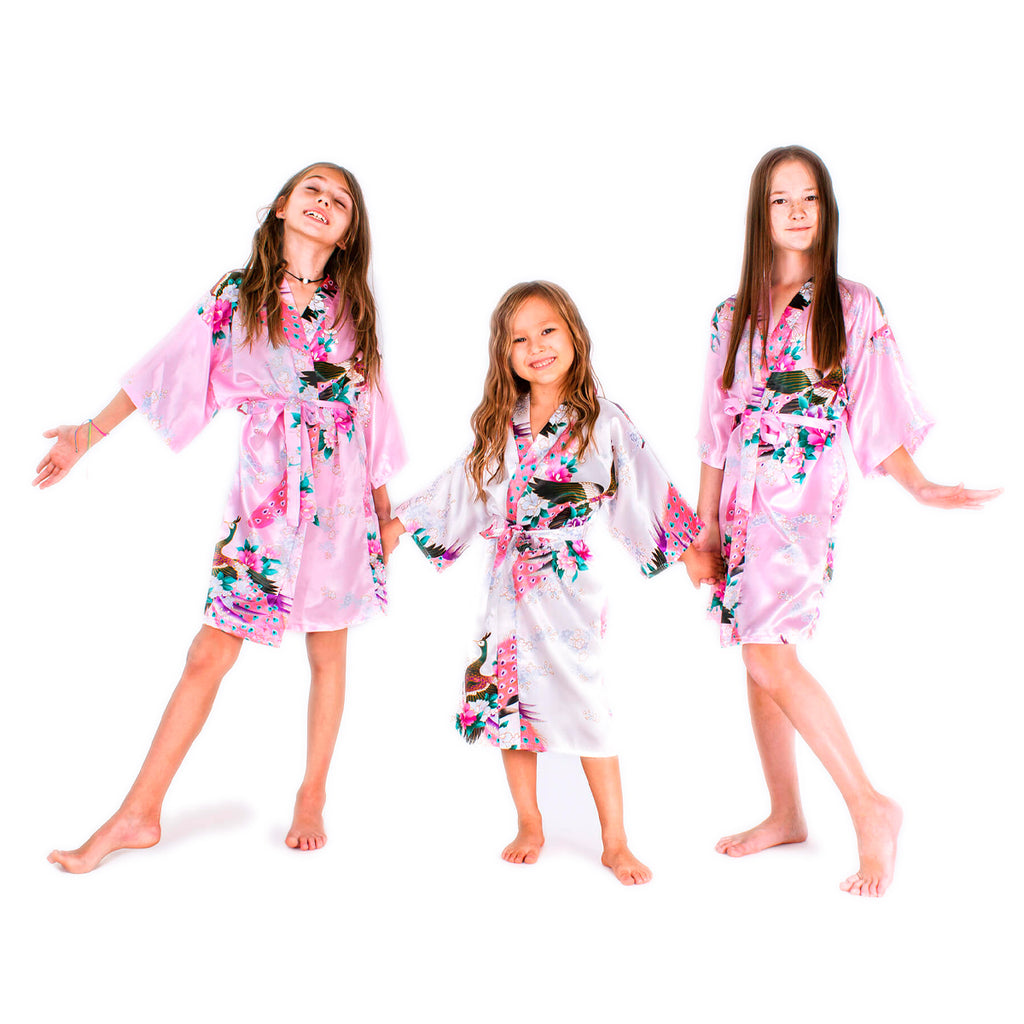 Kids Floral Peacock Robe