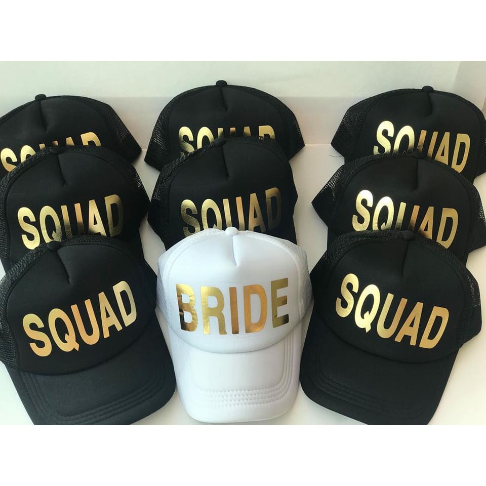 Black Squad Caps - Bridesmaids World