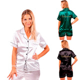 Bridesmaid Silky Pajamas Short Sleeves + Shorts