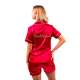 Bridesmaid Silky Pajamas Short Sleeves + Shorts