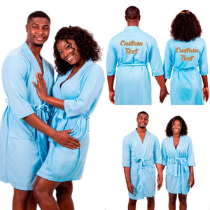 Cotton Waffle-knit his and hers Robes Set for Couples