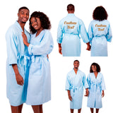 Cotton Waffle Long his and hers Matching Bathrobes Set