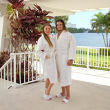 Cotton Waffle Long his and hers Matching Bathrobes Set