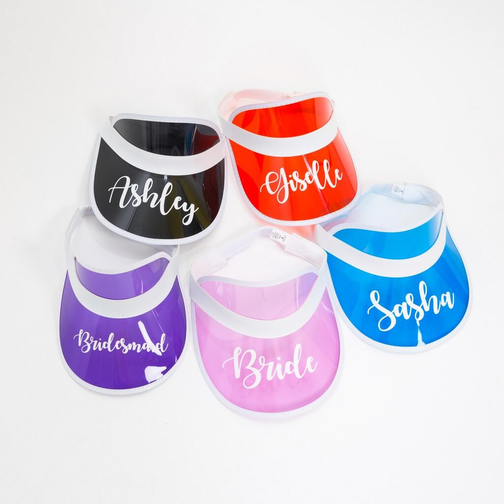 Customized Plastic Sun Visors - Bridesmaid's World
