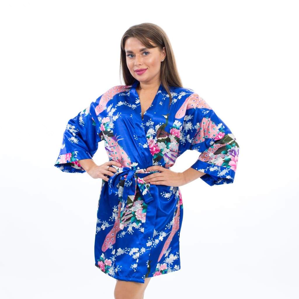 Bridesmaids Floral Peacocks Kimono Robes - Bridesmaids World