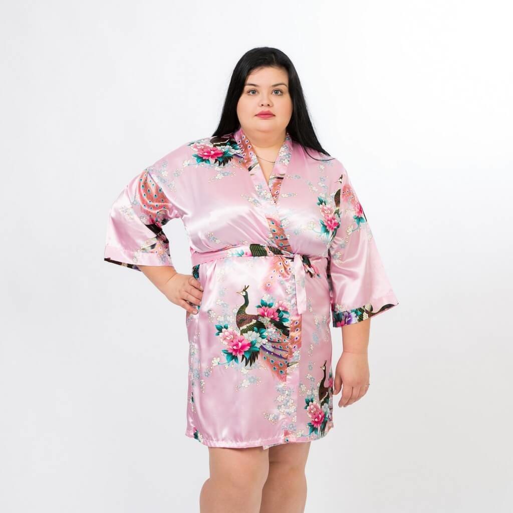 Bridesmaids Floral Peacocks Kimono Robes - Bridesmaids World