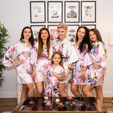 Floral Peacocks Bridesmaids Kimono Robes