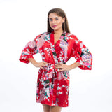 Bridesmaids Floral Peacocks Kimono Robes - Bridesmaids World