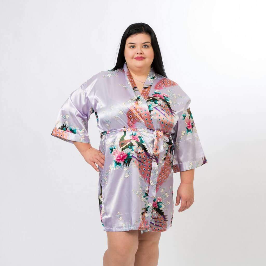 Bridesmaids Floral Peacocks Kimono Robes - Bridesmaids World