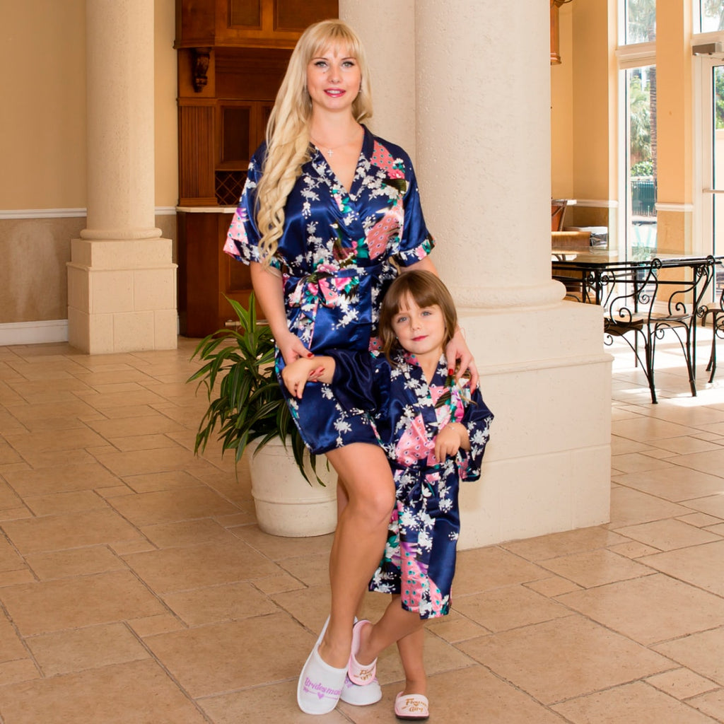 Floral Peacocks Kimono Robes