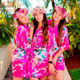 Floral Peacocks Kimono Robes