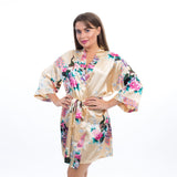 Floral Peacocks Kimono Robes - Bridesmaids World