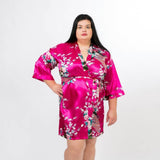 Floral Peacocks Kimono Robes - Bridesmaids World