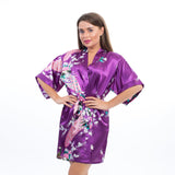 Floral Peacocks Kimono Robes - Bridesmaids World