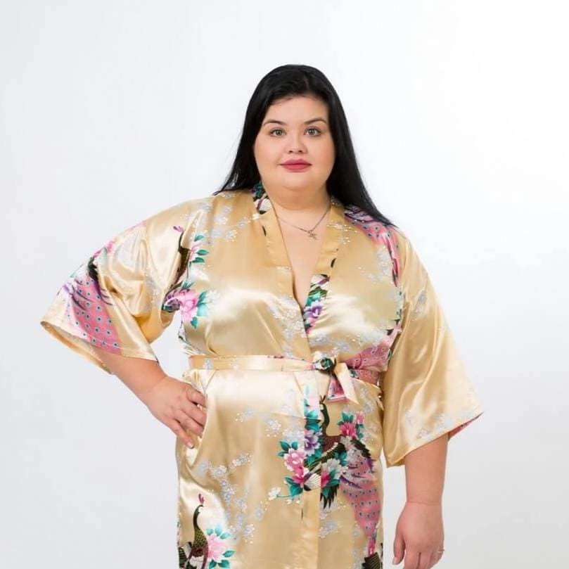 Floral peacocks kimono robes - Bridesmaids World
