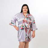 Floral Peacocks Kimono Robes - Bridesmaids World