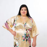 Floral Peacocks Kimono Robes - Bridesmaids World