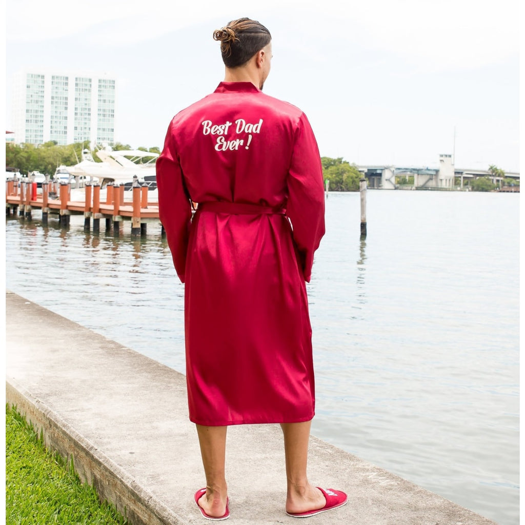 Halloween Black Men's Long Satin Robes - Bridesmaid's World