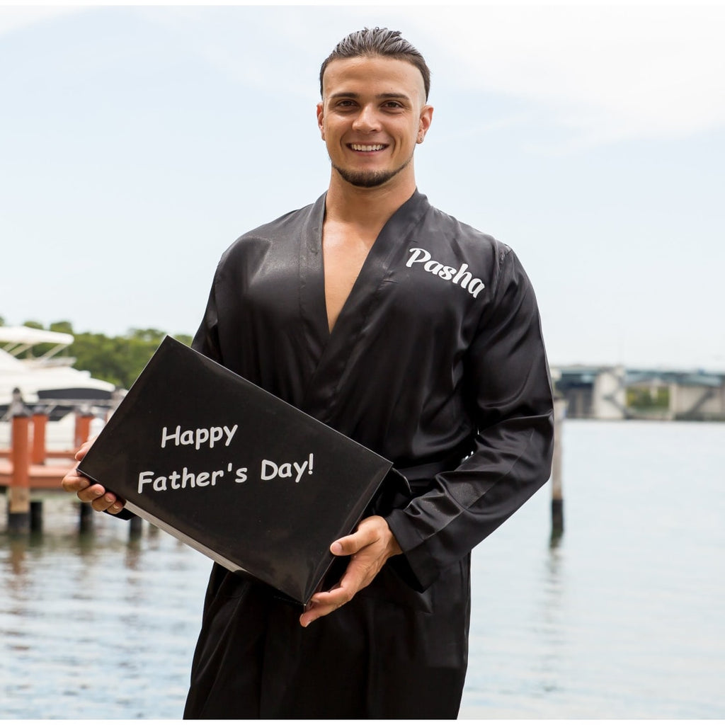 Halloween Black Men's Long Satin Robes - Bridesmaid's World