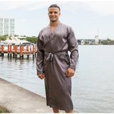 Halloween Black Men's Long Satin Robes - Bridesmaid's World