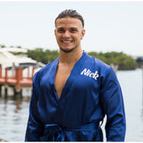 Halloween Black Men's Long Satin Robes - Bridesmaid's World