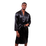 Halloween Black Men’s Long Satin Robes