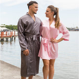 Halloween Black Men's Long Satin Robes - Bridesmaid's World