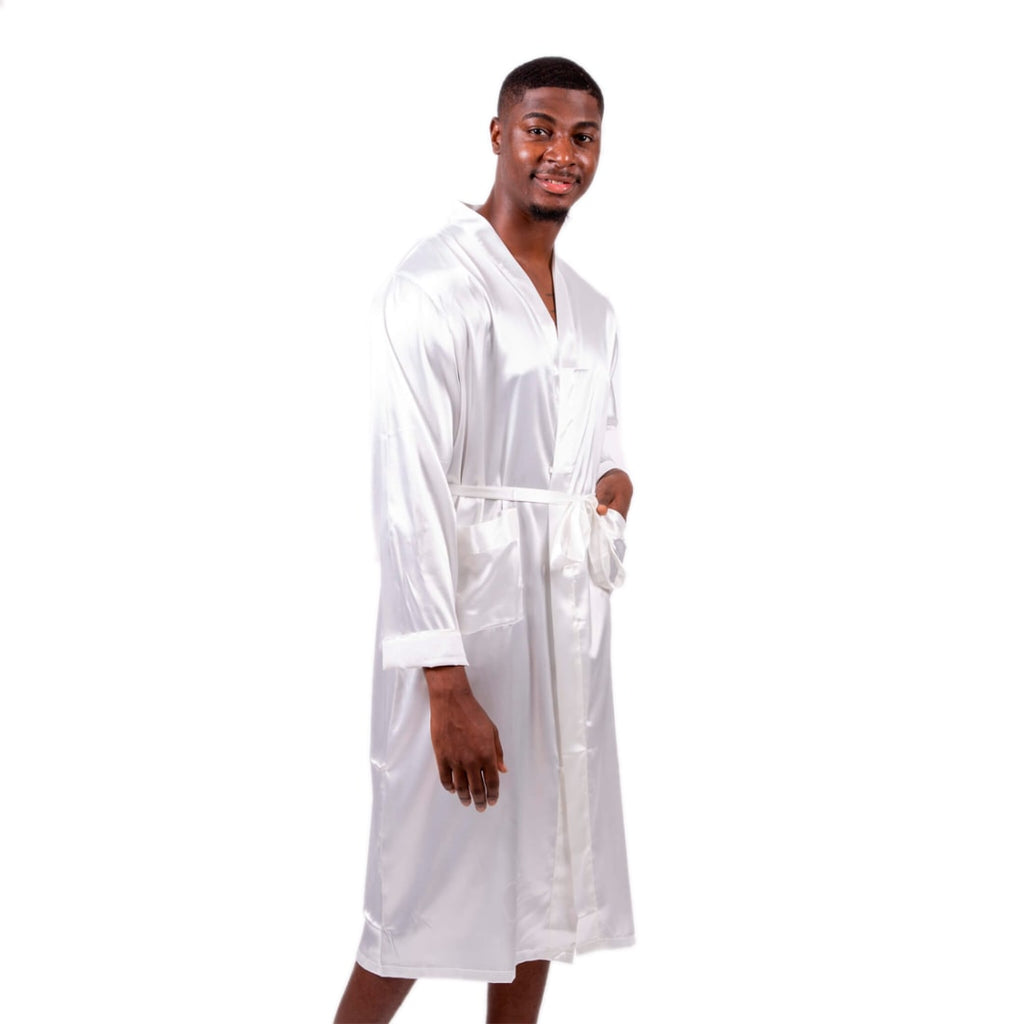 Halloween Black Men’s Long Satin Robes