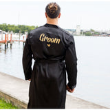 Halloween Black Men's Long Satin Robes - Bridesmaid's World