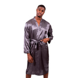 Halloween Black Men’s Long Satin Robes