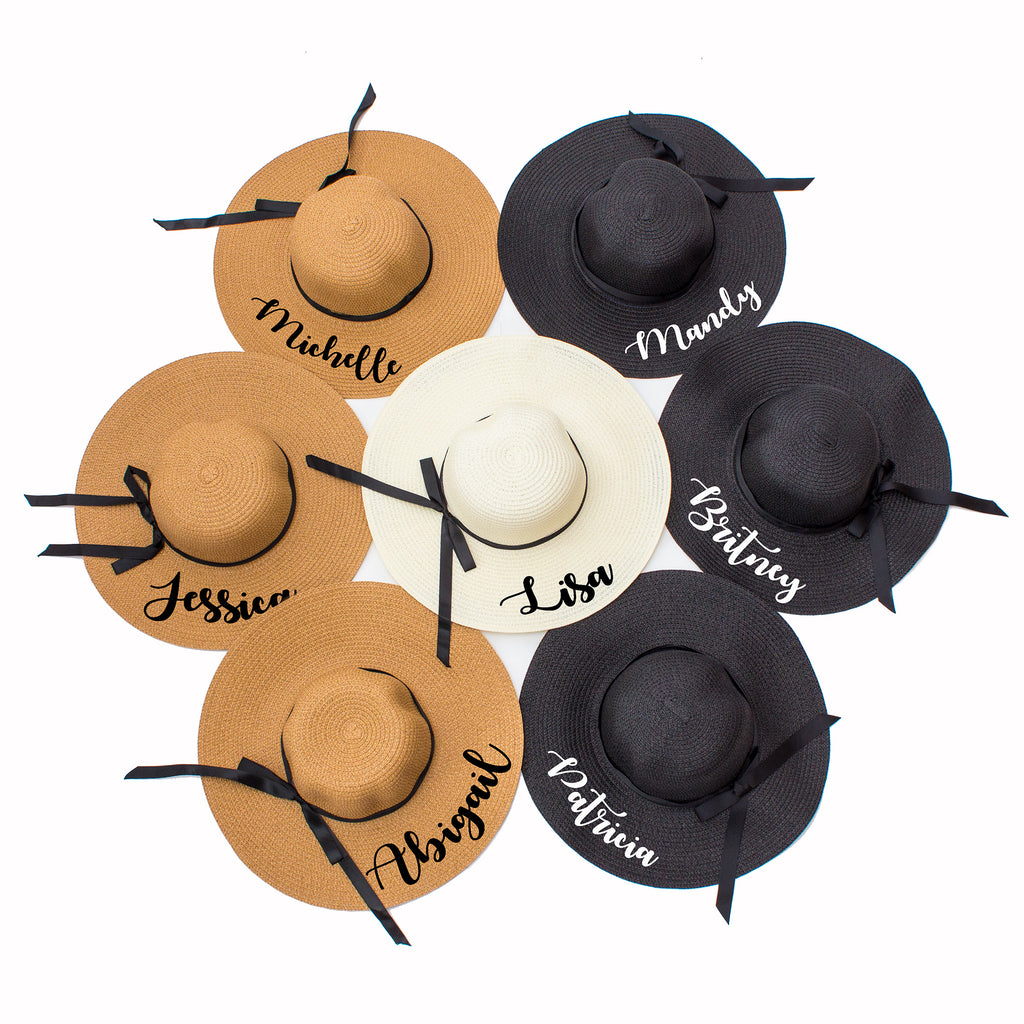 Floppy Sun Hats with Black Ribbon