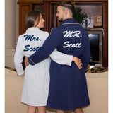 His and Hers Personalized Matching Collar Bathrobes for Couples - Bridesmaid's World